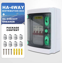 Carregar imagem no visualizador da galeria, VaneAims DC Circuit Breaker Box with UV-Proof Cover Electrical Power Distribution Box 2 in 2 Out PV Solar Disconnect Switch Box