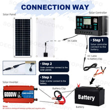 Carregar imagem no visualizador da galeria, 6000W Solar System Complete Kit 12V To 110V/220V 100A Controller 300W Panel Off-Grid Inverter System for Home/Camping Backup