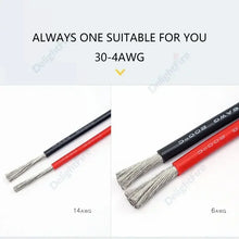Carregar imagem no visualizador da galeria, Silicone Cable Solar Panel Electrical Wire Heat Resistant Red Black 24 22 20 18 16 14 12 10 8 6 4 awg gauge for Car Auto Battery