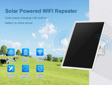 Carregar imagem no visualizador da galeria, 15W Solar Wireless WiFi Repeater 300Mpbs Built-in 20000mAh Battery WiFi Extenders Signal Booster Compatible W/ 2.4G WiFi Router