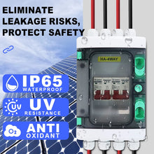 Carregar imagem no visualizador da galeria, VaneAims DC Circuit Breaker Box with UV-Proof Cover Electrical Power Distribution Box 2 in 2 Out PV Solar Disconnect Switch Box