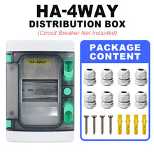 Carregar imagem no visualizador da galeria, VaneAims DC Circuit Breaker Box with UV-Proof Cover Electrical Power Distribution Box 2 in 2 Out PV Solar Disconnect Switch Box