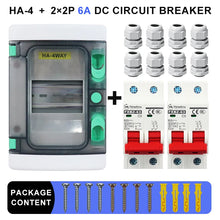 Carregar imagem no visualizador da galeria, VaneAims DC Circuit Breaker Box with UV-Proof Cover Electrical Power Distribution Box 2 in 2 Out PV Solar Disconnect Switch Box