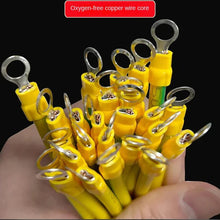 Carregar imagem no visualizador da galeria, 100 PCS BVR PV Solar Photovoltaic Ground Wire with Terminal 14/12/10AWG Earth Wire Hole 5/6/8mm Yellow-Green Copper Earth Cable