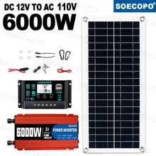 Carregar imagem no visualizador da galeria, 6000W Solar System Complete Kit 12V To 110V/220V 100A Controller 300W Panel Off-Grid Inverter System for Home/Camping Backup