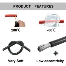 Carregar imagem no visualizador da galeria, Silicone Cable Solar Panel Electrical Wire Heat Resistant Red Black 24 22 20 18 16 14 12 10 8 6 4 awg gauge for Car Auto Battery