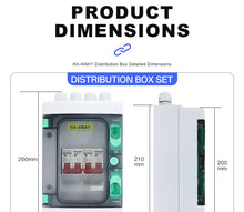 Carregar imagem no visualizador da galeria, VaneAims DC Circuit Breaker Box with UV-Proof Cover Electrical Power Distribution Box 2 in 2 Out PV Solar Disconnect Switch Box
