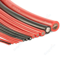 Carregar imagem no visualizador da galeria, Solar Panel Electrical Wire Red Black Heat Resistant Silicone Cable 24 22 20 18 16 14 12 10 8 6 4 awg gauge for Car Auto Battery