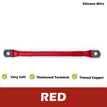 Carregar imagem no visualizador da galeria, 10 8 7 6 4 2 0AWG Red And Black Super Soft Silicone Tinned Copper Wire Cable With M6 M8 M10 Terminal Lug For Inverter Car Solar