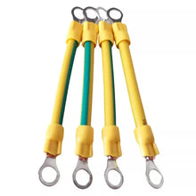 Carregar imagem no visualizador da galeria, 100 PCS BVR PV Solar Photovoltaic Ground Wire with Terminal 14/12/10AWG Earth Wire Hole 5/6/8mm Yellow-Green Copper Earth Cable
