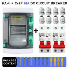 Carregar imagem no visualizador da galeria, VaneAims DC Circuit Breaker Box with UV-Proof Cover Electrical Power Distribution Box 2 in 2 Out PV Solar Disconnect Switch Box