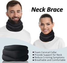 Carregar imagem no visualizador da galeria, Colar cervical de espuma aprimorado para alívio da dor e pressão na coluna vertebral, com suporte ajustável para o pescoço.
