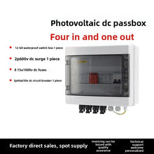 Carregar imagem no visualizador da galeria, Caja combinadora fotovoltaica Solar con protección contra rayos, 4 entradas, 1 salida, fusible CC 600V, MCB SPD, caja impermeabl
