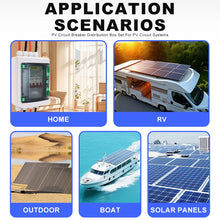 Carregar imagem no visualizador da galeria, VaneAims DC Circuit Breaker Box with UV-Proof Cover Electrical Power Distribution Box 2 in 2 Out PV Solar Disconnect Switch Box
