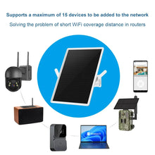 Carregar imagem no visualizador da galeria, 15W Solar Wireless WiFi Repeater 300Mpbs Built-in 20000mAh Battery WiFi Extenders Signal Booster Compatible W/ 2.4G WiFi Router
