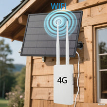 Carregar imagem no visualizador da galeria, 4G Router WIFI Wireless Outdoor 18650 Battery Solar Powerd GSM Sim Card 12V1A Solar IP Camera Security System Wireless AP Bridge
