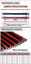 Carregar imagem no visualizador da galeria, 10 8 7 6 4 2 0AWG Red And Black Super Soft Silicone Tinned Copper Wire Cable With M6 M8 M10 Terminal Lug For Inverter Car Solar
