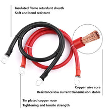 Carregar imagem no visualizador da galeria, Battery Inverter Cable Set 8/ 6/4AWG with Terminals 20/30/40/50/60/100CM Stranded RV Copper Cord Solar Power Connection Wire
