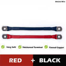 Carregar imagem no visualizador da galeria, 10 8 7 6 4 2 0AWG Red And Black Super Soft Silicone Tinned Copper Wire Cable With M6 M8 M10 Terminal Lug For Inverter Car Solar
