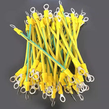Carregar imagem no visualizador da galeria, 100 PCS BVR PV Solar Photovoltaic Ground Wire with Terminal 14/12/10AWG Earth Wire Hole 5/6/8mm Yellow-Green Copper Earth Cable
