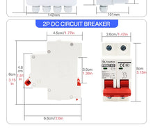Carregar imagem no visualizador da galeria, VaneAims DC Circuit Breaker Box with UV-Proof Cover Electrical Power Distribution Box 2 in 2 Out PV Solar Disconnect Switch Box
