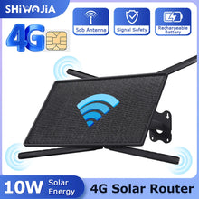 Carregar imagem no visualizador da galeria, SHIWOJIA 10W 4G SIM Card Solar Router With Solar Panel  20100mAH Battery Waterproof

