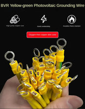 Carregar imagem no visualizador da galeria, 100 PCS BVR PV Solar Photovoltaic Ground Wire with Terminal 14/12/10AWG Earth Wire Hole 5/6/8mm Yellow-Green Copper Earth Cable
